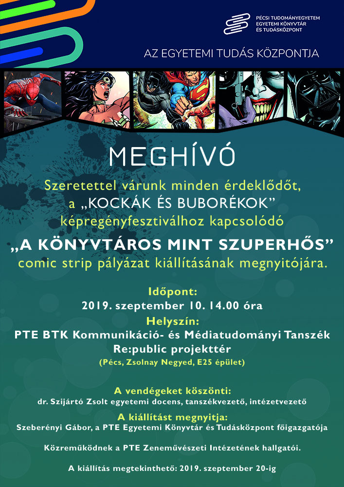 Kiállításmegnyitó - „A KÖNYVTÁROS MINT SZUPERHŐS” comic strip pályázat